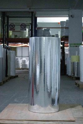 Tire Rubber Glue Light Silver BOPP Jumbo Roll Label 75μ Face Thickness Silver