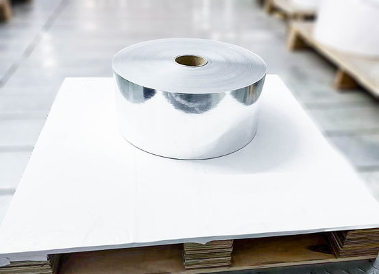 Light Silver BOPP Adhesive Jumbo Roll Paper 50μ Face Thickness Synthetic Glue