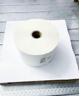 Oil Glue White BOPP Label Material , BOPP Synthetic Paper 50μ Face Thickness