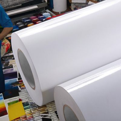 Printing Materials Coated Paper with Permanent Adhesive and Transparent PET Film