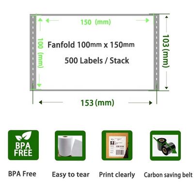 100x150 Size Logistics and Express Sheet 50*37*24mm Box Gauge for Packaging Labels